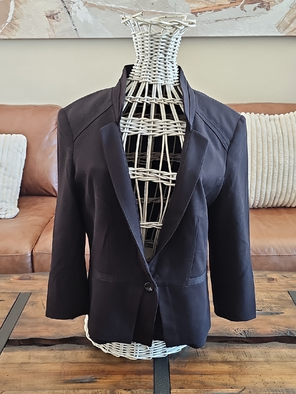 White House Black Market Black Single-Button Tailored Blazer